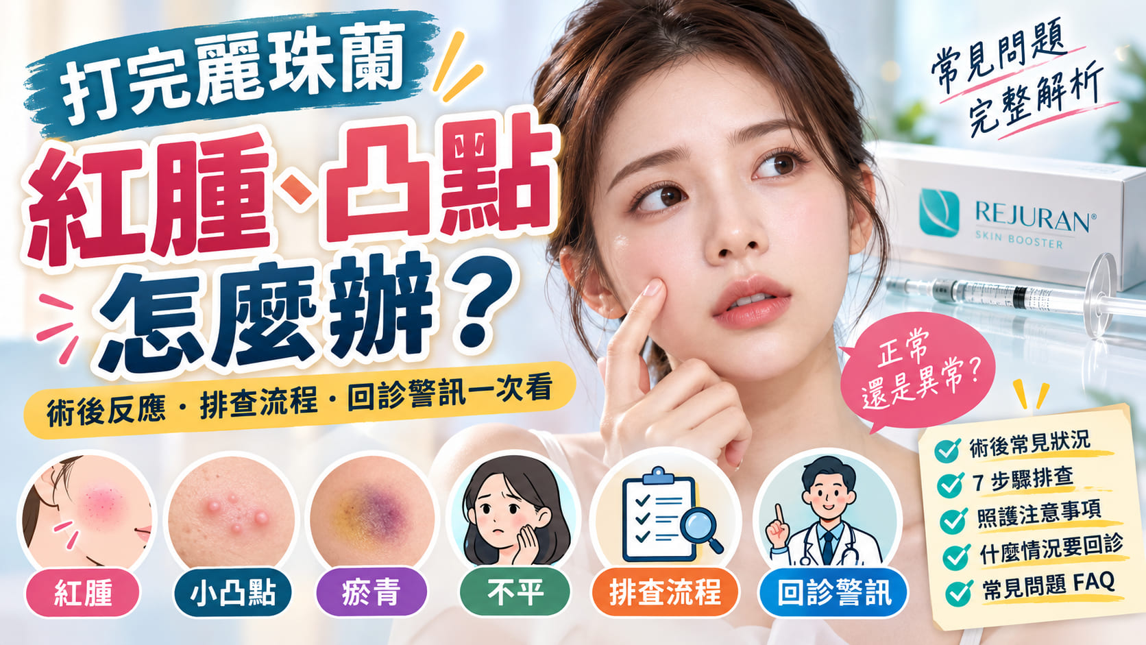 麗珠蘭打完紅腫、凸點怎麼辦?術後反應、排查流程與回診警訊整理